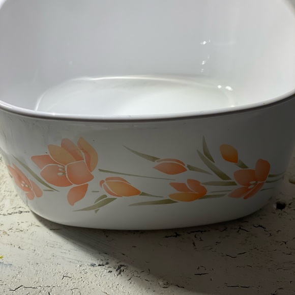 1 Corning Ware 3 Qt Peach Floral Casserole Pan - Picture 4 of 10